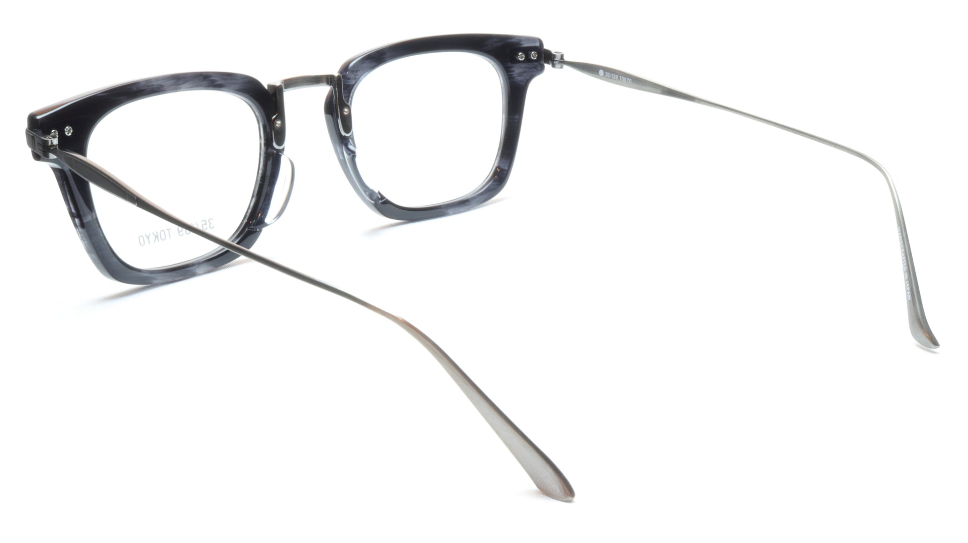 35/139 Tokyo SUMI 107-0006A Eyeglasses Frame Black Crystal Chrome 49-23-145 Japan Made - Frame Bay