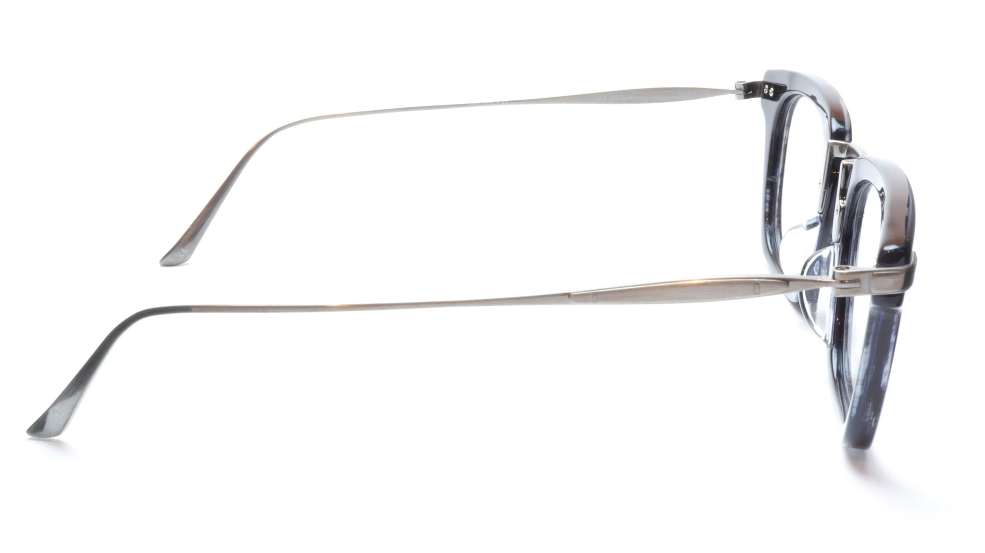 35/139 Tokyo SUMI 107-0006A Eyeglasses Frame Black Crystal Chrome 49-23-145 Japan Made - Frame Bay