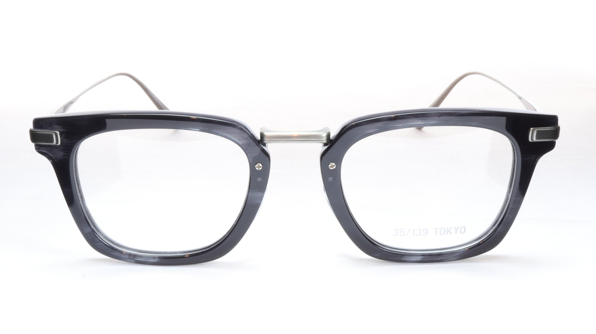 35/139 Tokyo SUMI 107-0006A Eyeglasses Frame Black Crystal Chrome 49-23-145 Japan Made - Frame Bay
