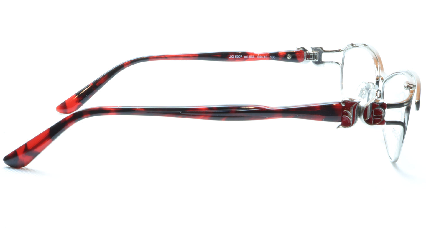 John Galliano Eyeglasses Frame JG5007 066 Metal Silver Red Italy Made 54-16-135 - Frame Bay