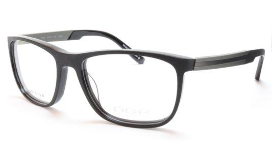 OGA Morel Eyeglasses Frame 77710 NG090 Acetate Black Grey France 54-17-140, 37 - Frame Bay