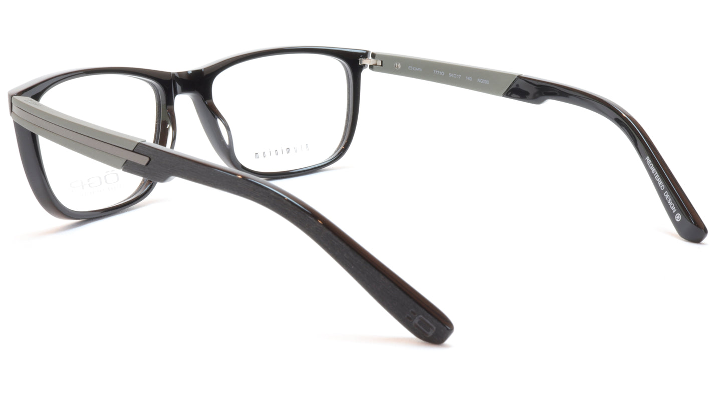 OGA Morel Eyeglasses Frame 77710 NG090 Acetate Black Grey France 54-17-140, 37 - Frame Bay