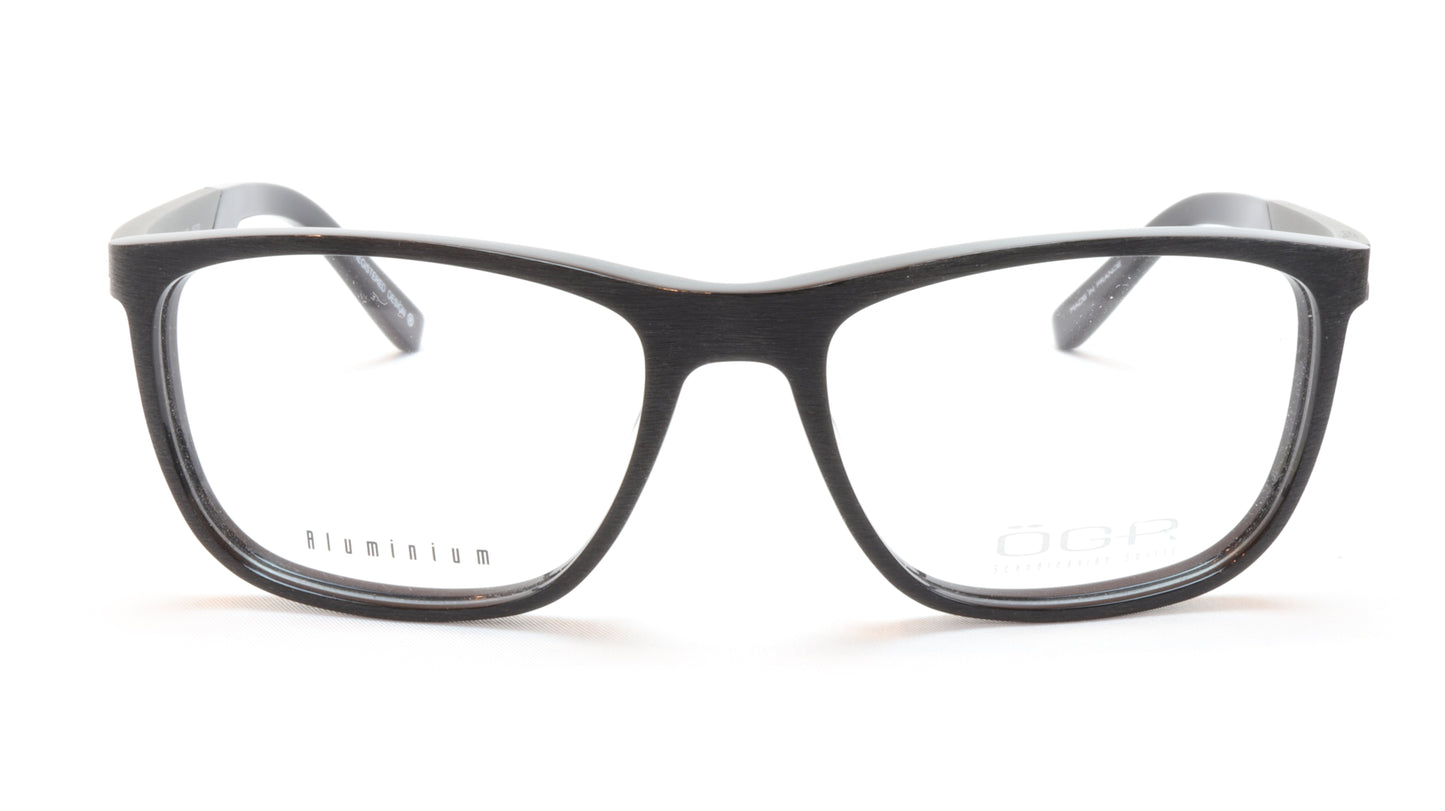 OGA Morel Eyeglasses Frame 77710 NG090 Acetate Black Grey France 54-17-140, 37 - Frame Bay