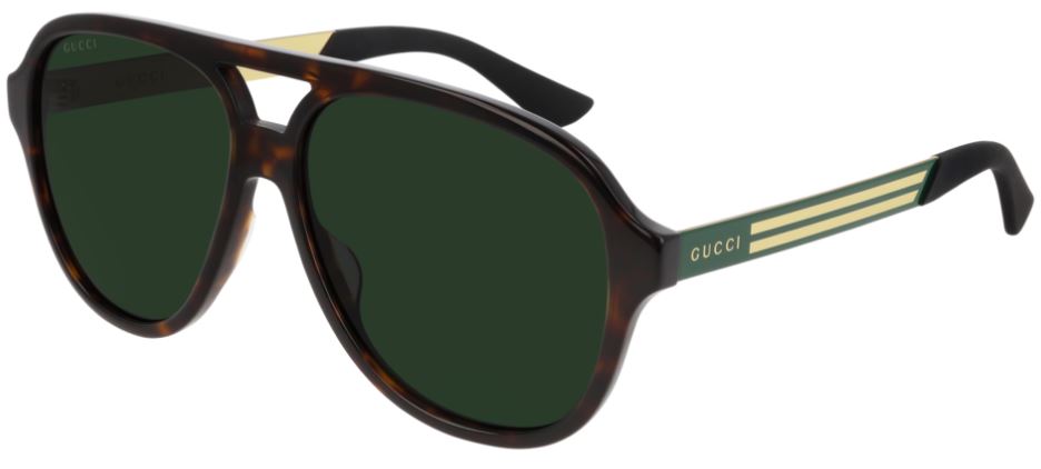 Gucci Sunglasses GG0688S 003 Green Havana Acetate Metal Italy Made