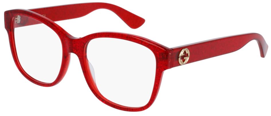 Gucci Eyeglasses GG0038O 004 Red Acetate Italy Made
