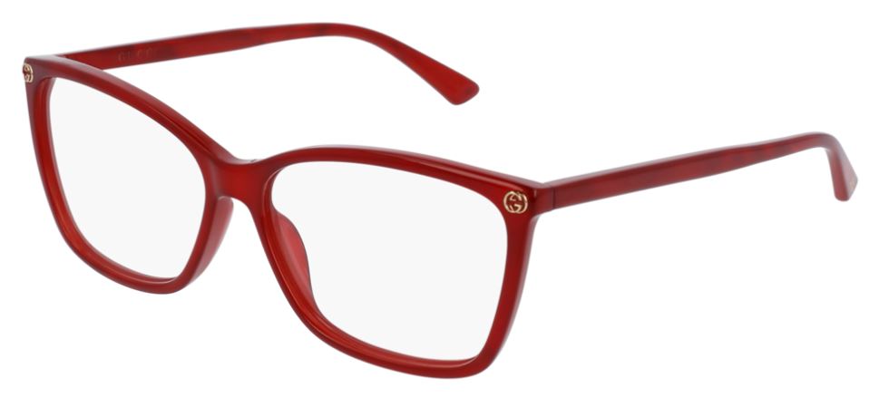 Gucci Eyeglasses GG0025O 004 Red Acetate Italy Made