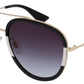 Gucci Sunglasses GG0062S 006 Gold Grey Gradient Acetate Metal Japan Made
