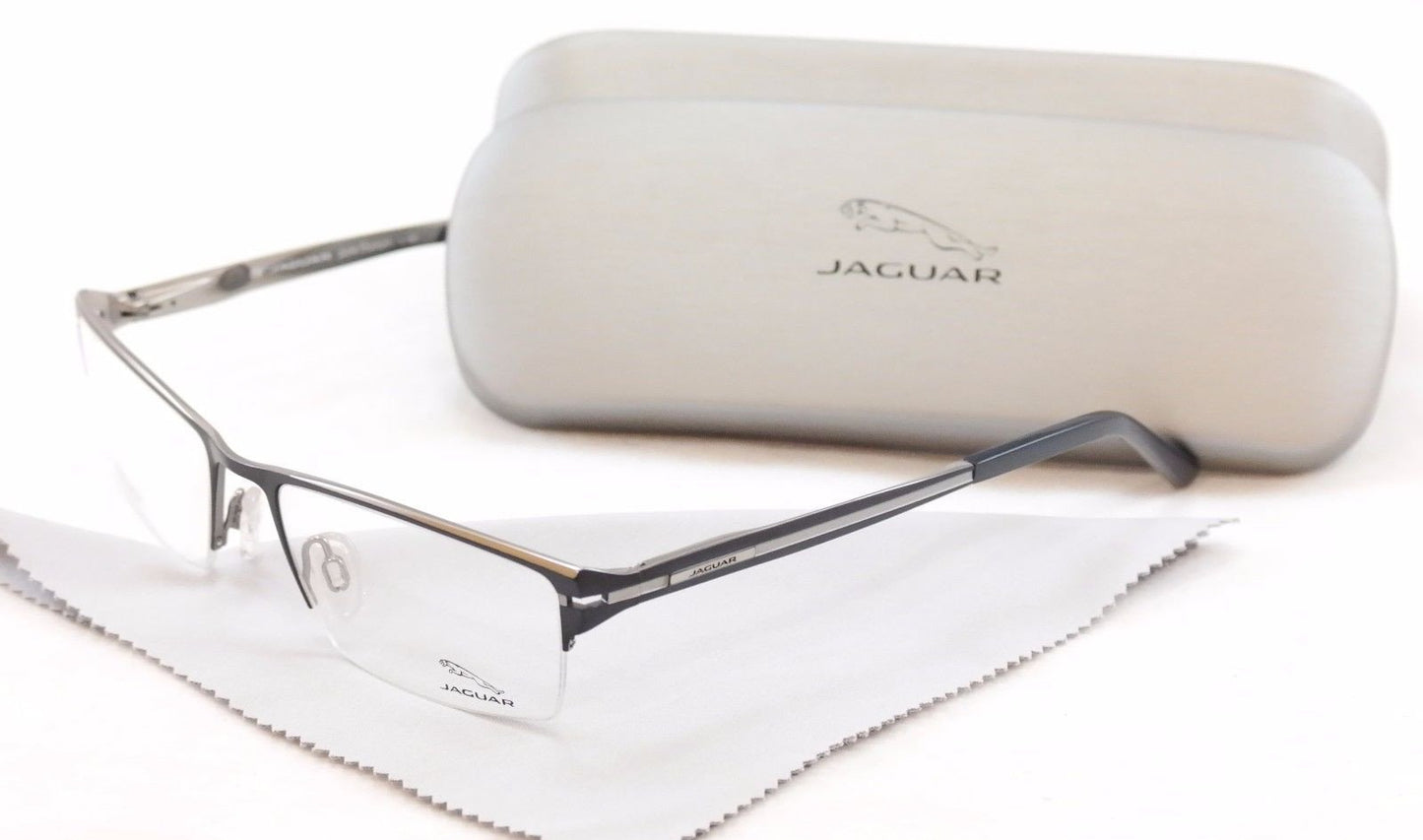 Jaguar Eyeglasses Frame 39504-647 Black Silver Metal Germany Made 54-18-140 - Frame Bay