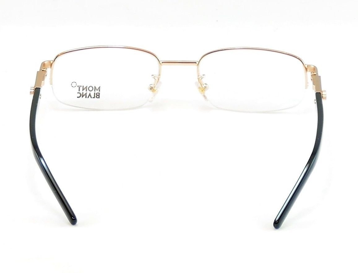 Mont Blanc Eyeglasses Frame MB399 028 Gold Black Metal Plastic Italy 54-20-140 - Frame Bay