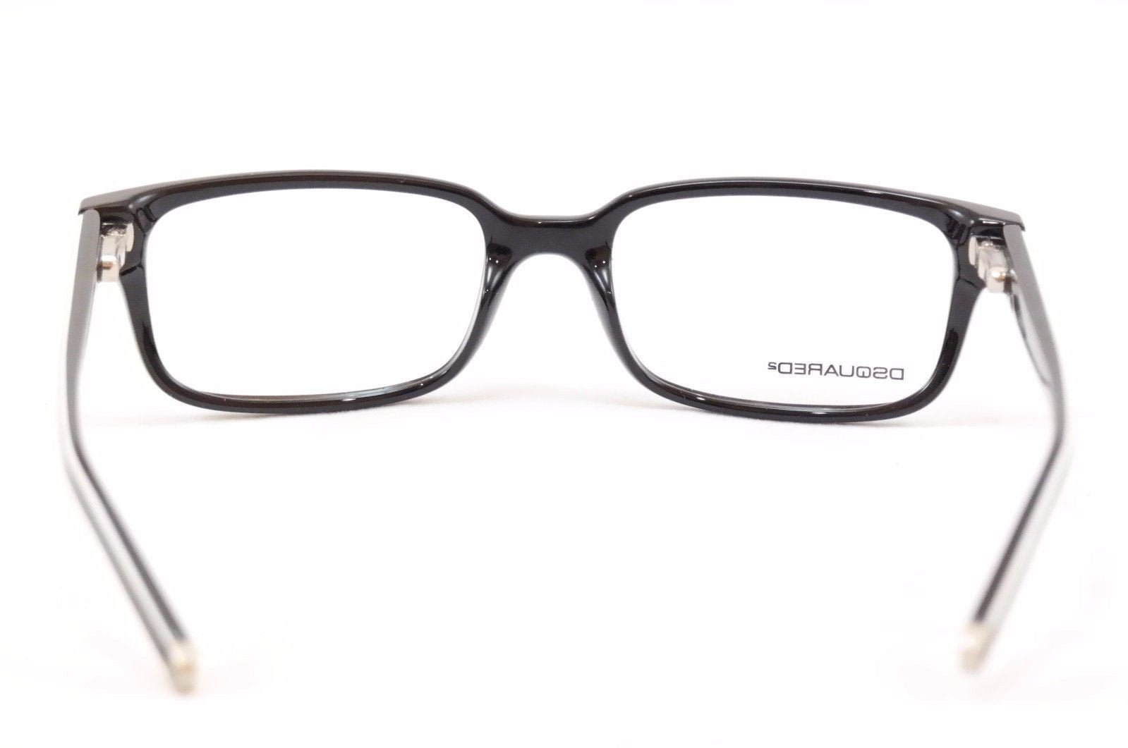 Dsquared2 Eyeglasses Frame DQ5018 001 Black White Plastic China Made 52-17-140 - Frame Bay