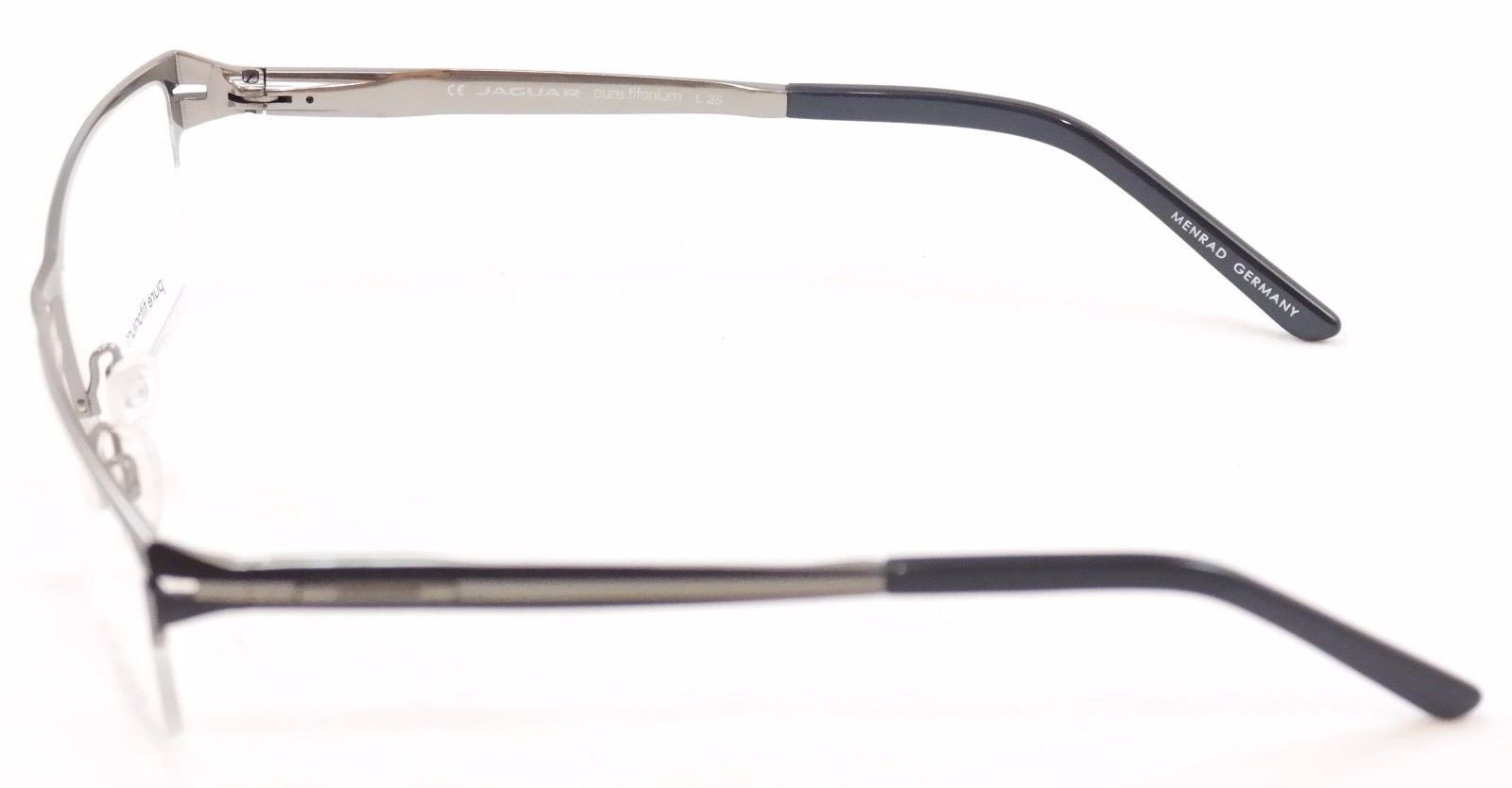 Jaguar Eyeglasses Frame 39504-647 Black Silver Metal Germany Made 54-18-140 - Frame Bay