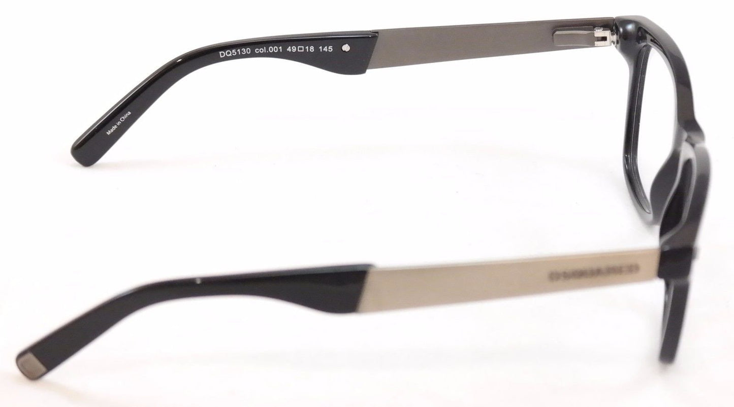 Dsquared2 Eyeglasses Frame DQ5130 001 Black Plastic Metal High Quality 49-18-145 - Frame Bay