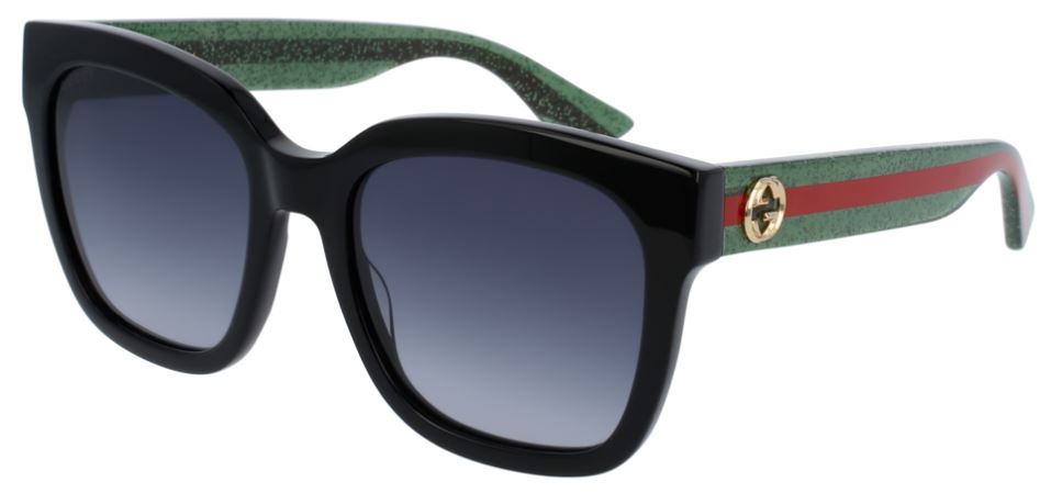 Gucci Sunglasses GG0034S Green Black Grey Gradient Acetate Italy Made