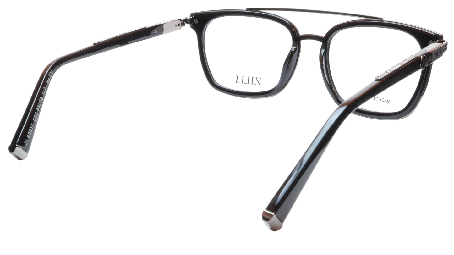 ZILLI Eyeglasses Frame Acetate Titanium Black France Hand Made ZI 60017 C02 - Frame Bay