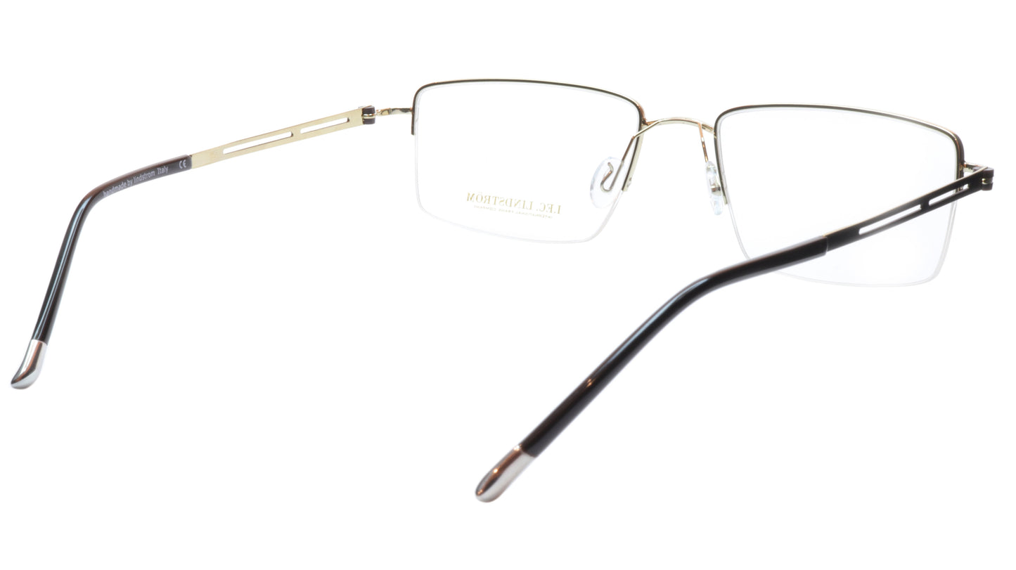 LINDSTROM L-104 C3 Eyeglasses Frame Metal White Gold Black Italy Made 56-19-143 - Frame Bay