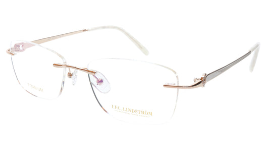 LINDSTROM L-107 C1 Eyeglasses Frame Titanium Gold 53-17-138 Handmade in Italy - Frame Bay