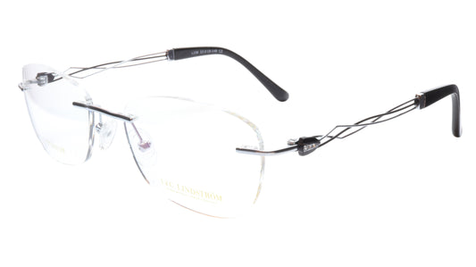 LINDSTROM L-106 C2 Eyeglasses Frame Titanium Silver Black Italy Made 53-19-140 - Frame Bay