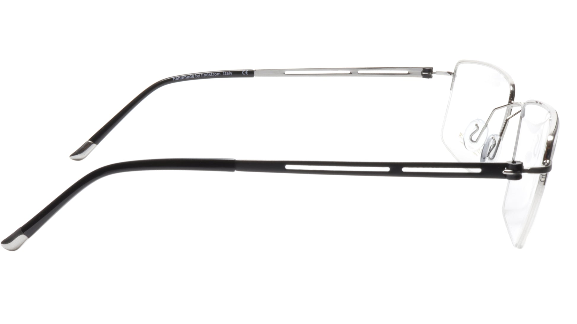 LINDSTROM L-104 C2 Eyeglasses Frame Metal Silver Black Italy Made 56-19-143, 36 - Frame Bay
