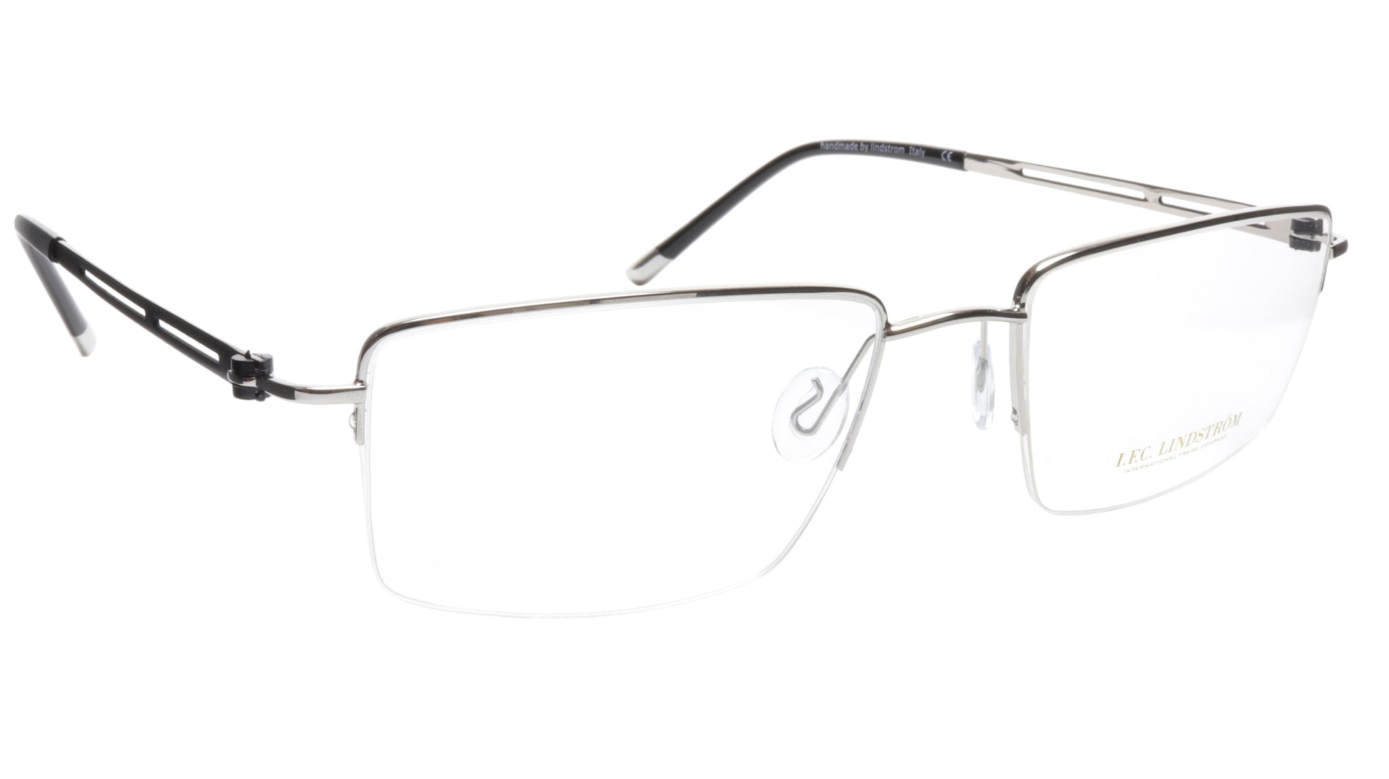 LINDSTROM L-104 C2 Eyeglasses Frame Metal Silver Black Italy Made 56-19-143, 36 - Frame Bay