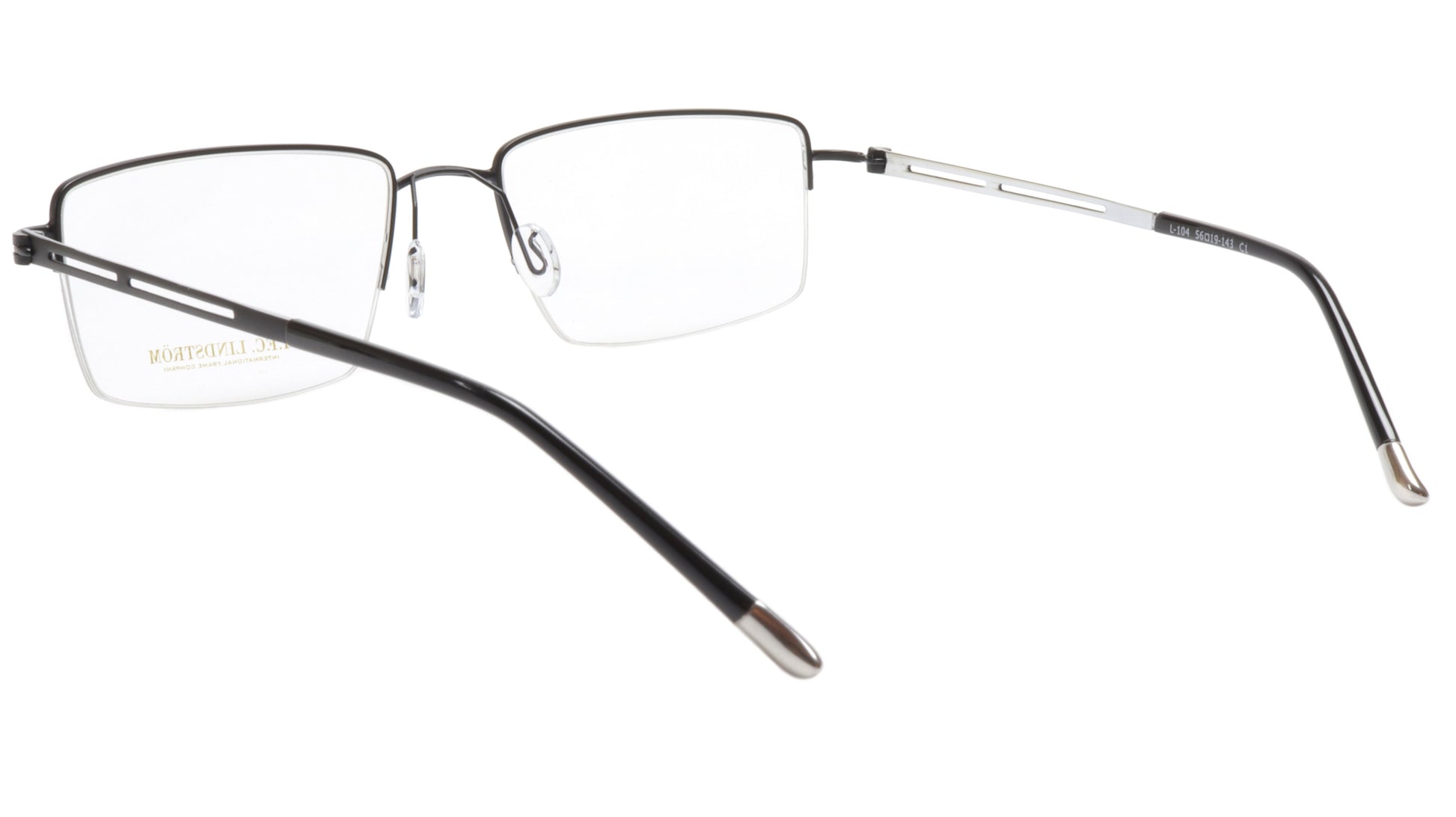 LINDSTROM L-104 C1 Eyeglasses Frame Metal Gunmetal Italy Hand Made 56-19-143 - Frame Bay