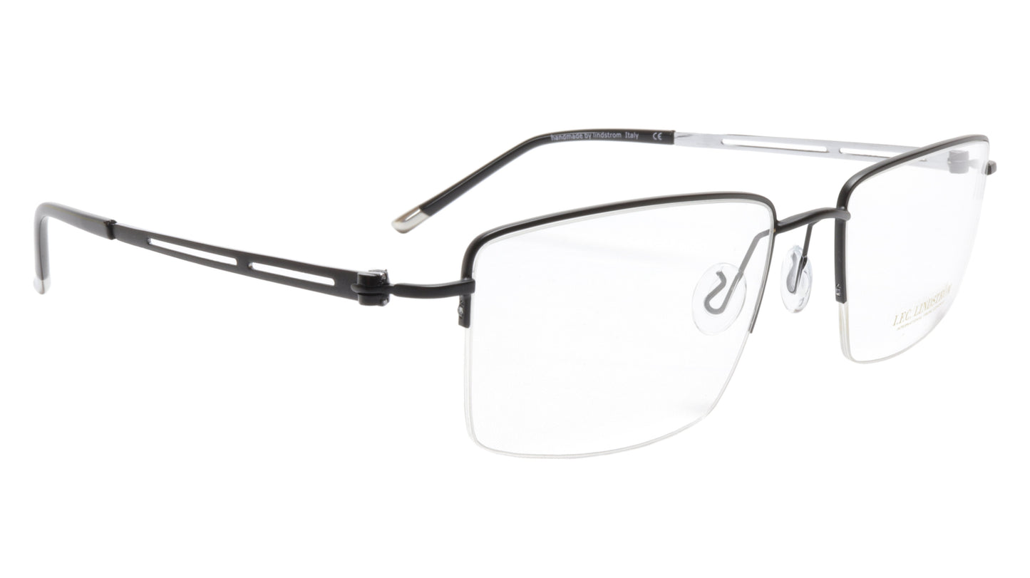 LINDSTROM L-104 C1 Eyeglasses Frame Metal Gunmetal Italy Hand Made 56-19-143 - Frame Bay