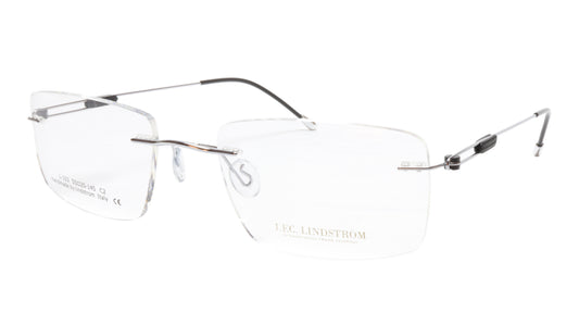 LINDSTROM L-103 C2 Eyeglasses Frame Acetate Metal Silver Black Italy 55-20-145 - Frame Bay
