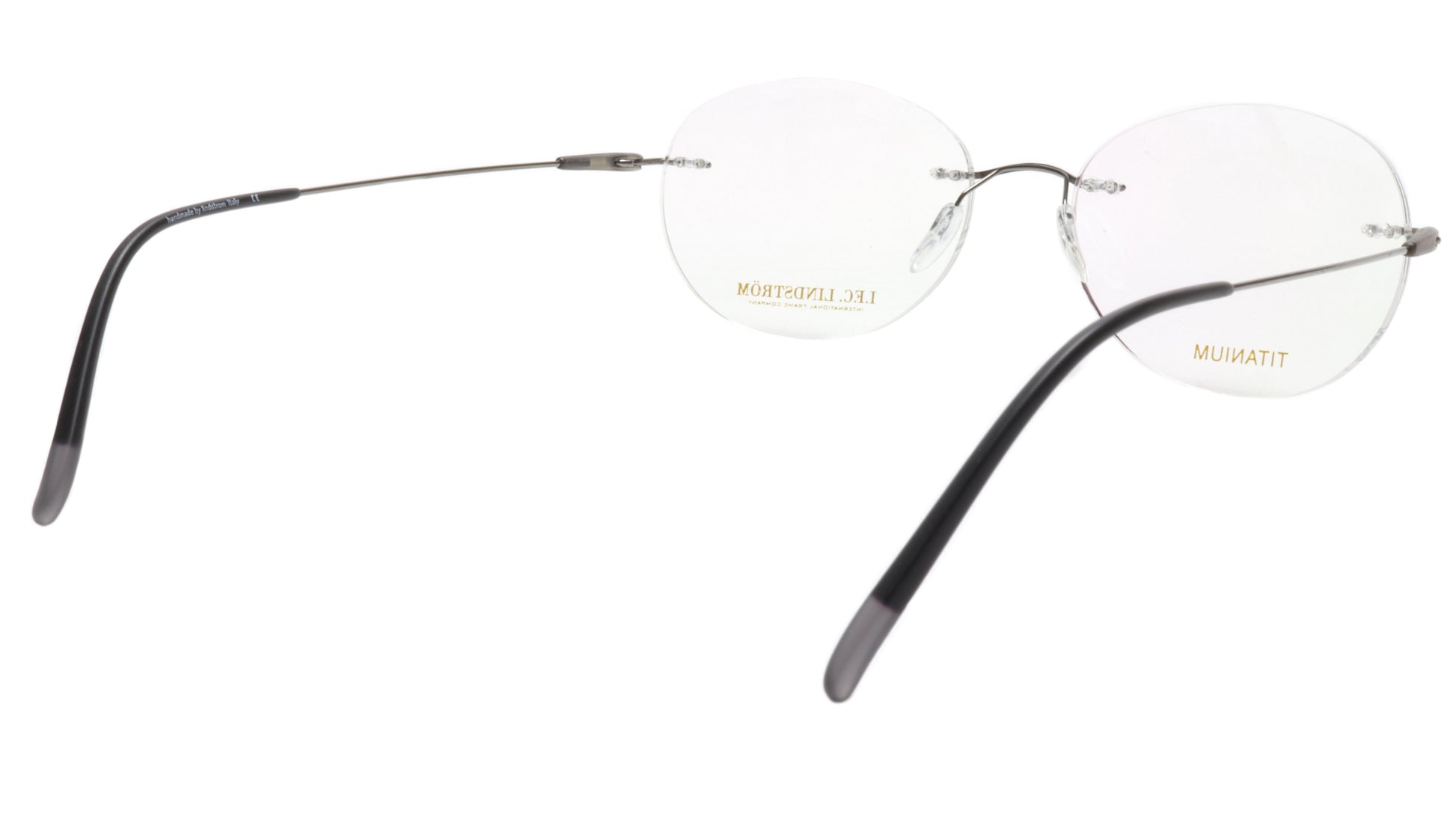 LINDSTROM L-105 C2 Eyeglasses Frame Titanium Gunmetal Black Italy Made 53-18-145 - Frame Bay