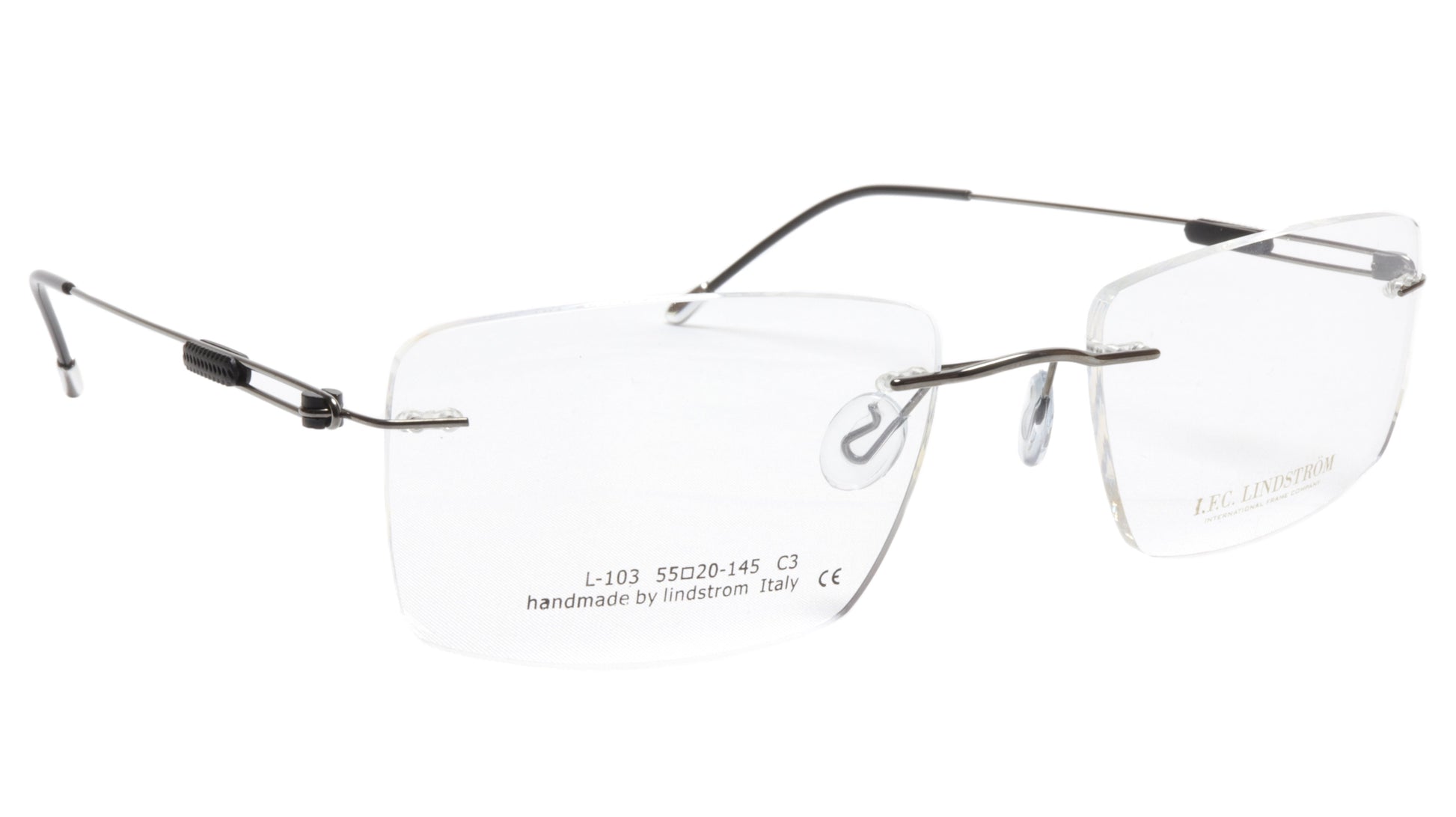 LINDSTROM L-103 C3 Eyeglasses Frame Metal Gunmetal Black Italy Made 55-20-145 - Frame Bay