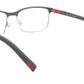 OGA Morel Eyeglasses Frame 82730 GR040 Acetate Matt Black Gunmetal Red France - Frame Bay