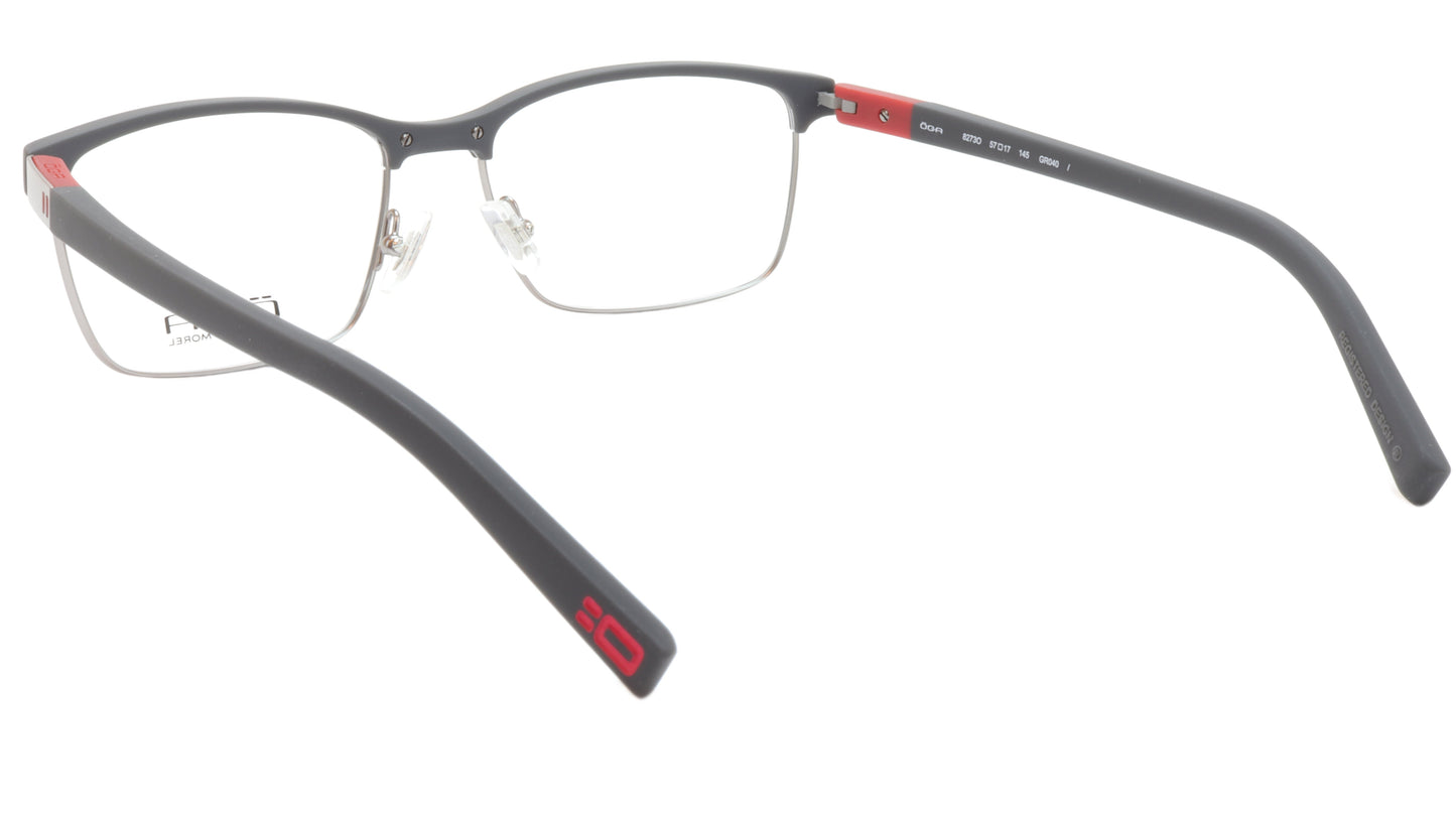 OGA Morel Eyeglasses Frame 82730 GR040 Acetate Matt Black Gunmetal Red France - Frame Bay