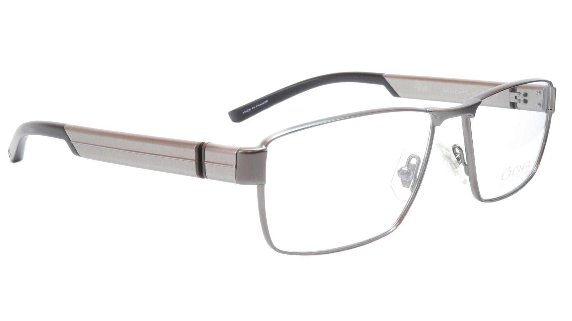 OGA Morel Eyeglasses Frame 76540 GG060 Metal Acetate Gunmetal Silver France - Frame Bay