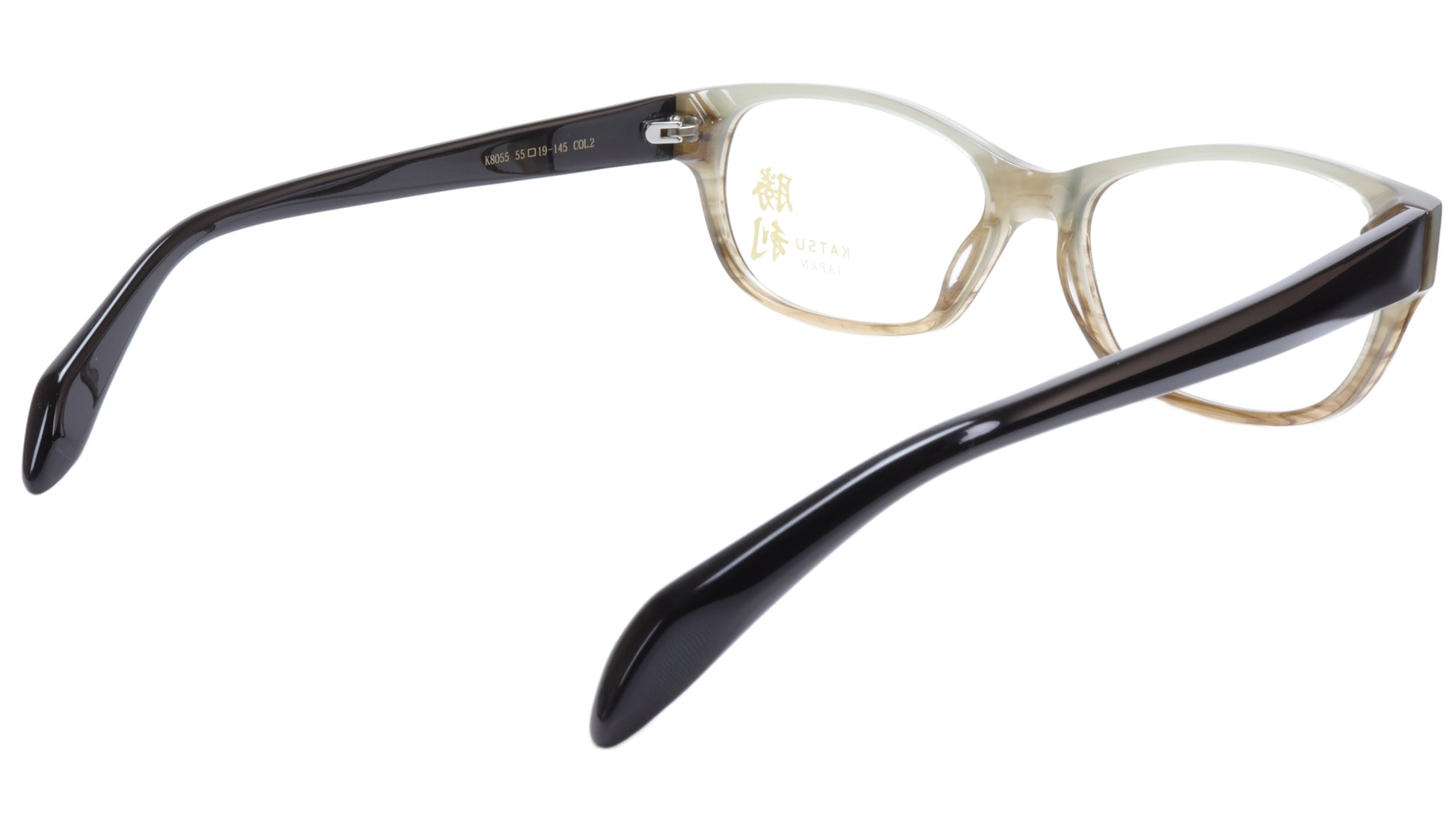 KATSU K8055 COL2 Eyeglasses Frame Acetate Soft Pastel Brown 55-19-145 Japan - Frame Bay