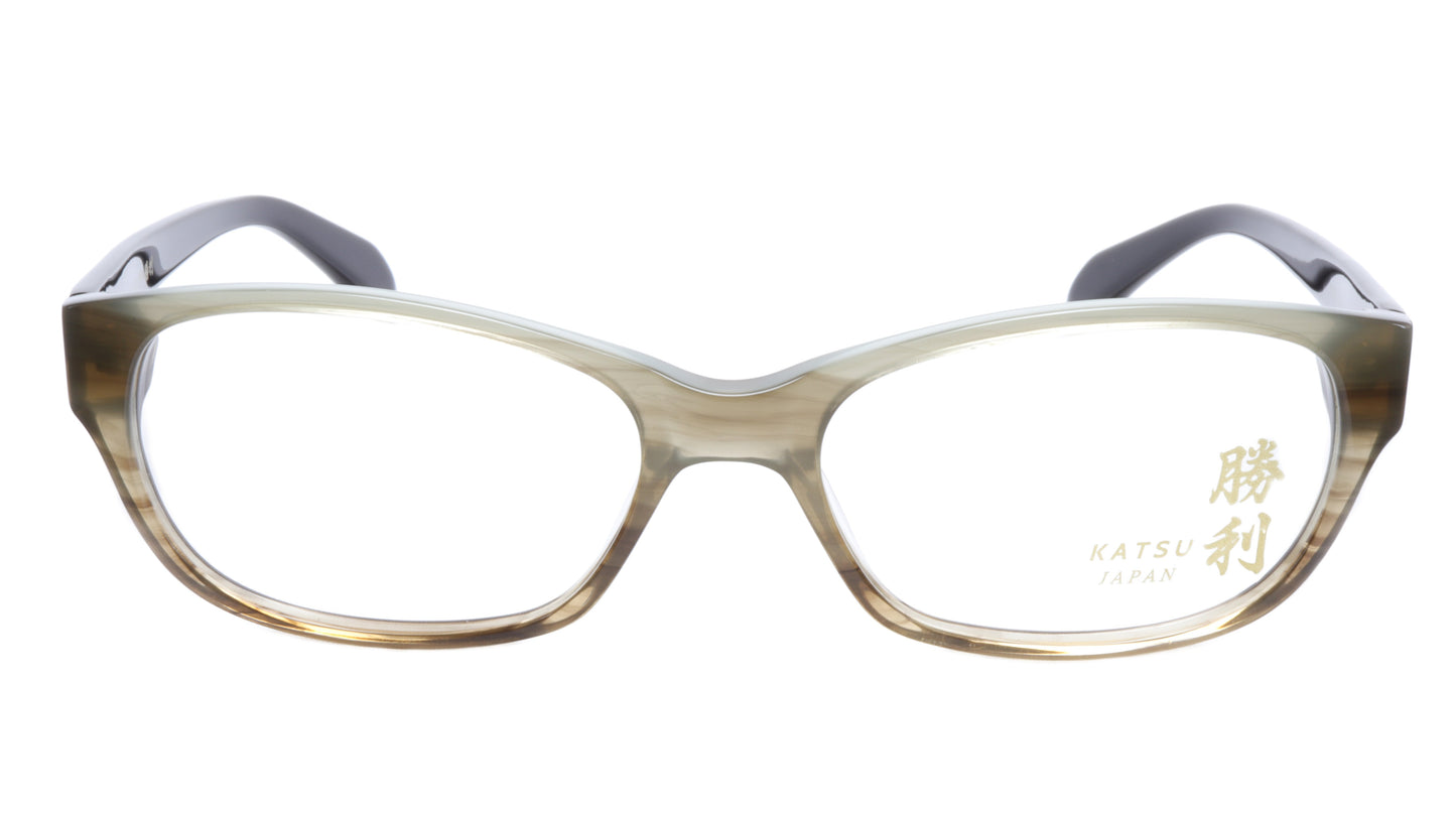KATSU K8055 COL2 Eyeglasses Frame Acetate Soft Pastel Brown 55-19-145 Japan - Frame Bay