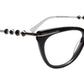 KATSU 8548C C2 Eyeglasses Frame Black White Acetate 54-16-145 Japan Handmade - Frame Bay