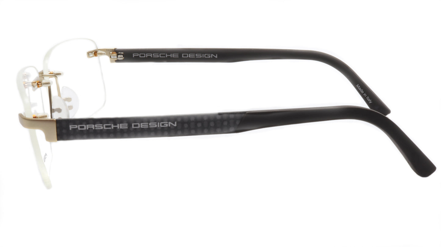 Porsche Design P8236 Dark Brown Matte Gold Eyeglasses Frame Italy 58-14-140, 37 - Frame Bay