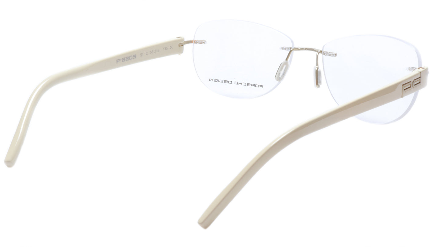 Porsche Design P8209 Anduque White Eyeglasses Frame Italy 55-16-135, 39 - Frame Bay