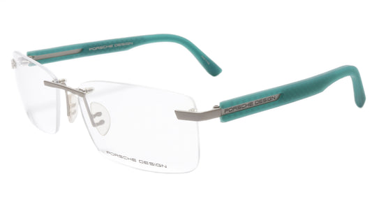 Porsche Design P8232 Satin Silver Teal Eyeglasses Frame Italy 59-16-140, 35 - Frame Bay