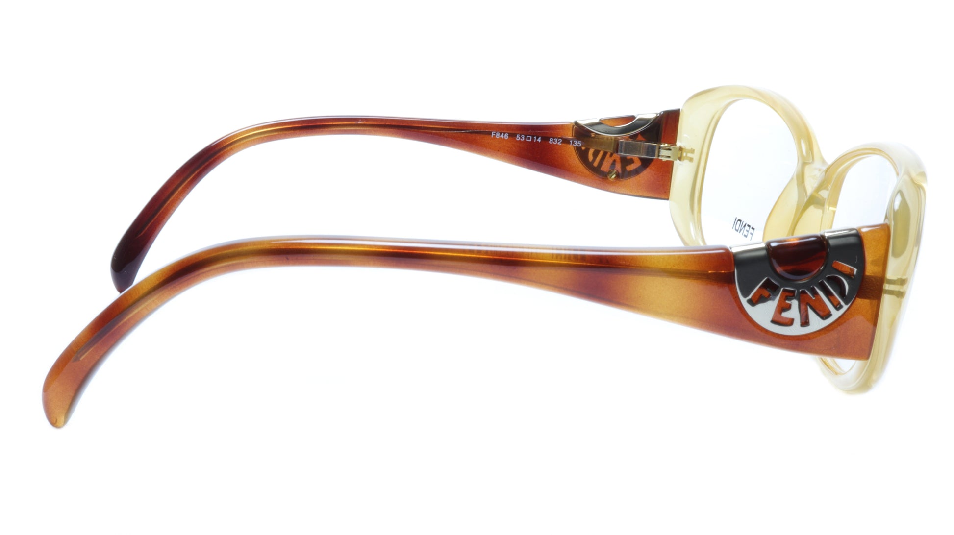 FENDI Eyeglasses Frame F846 (832) Acetate Tangerine Italy Made 53-14-135, 36 - Frame Bay