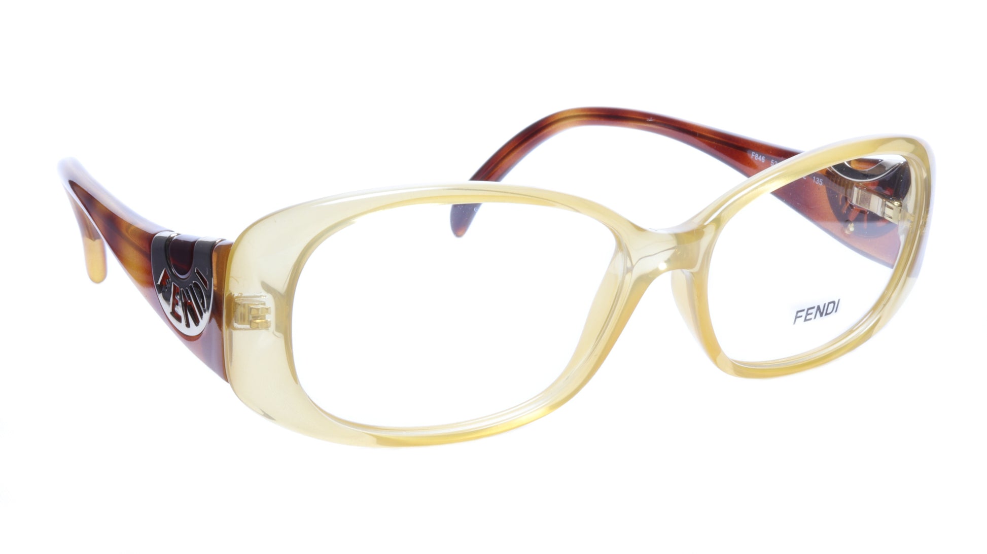 FENDI Eyeglasses Frame F846 (832) Acetate Tangerine Italy Made 53-14-135, 36 - Frame Bay