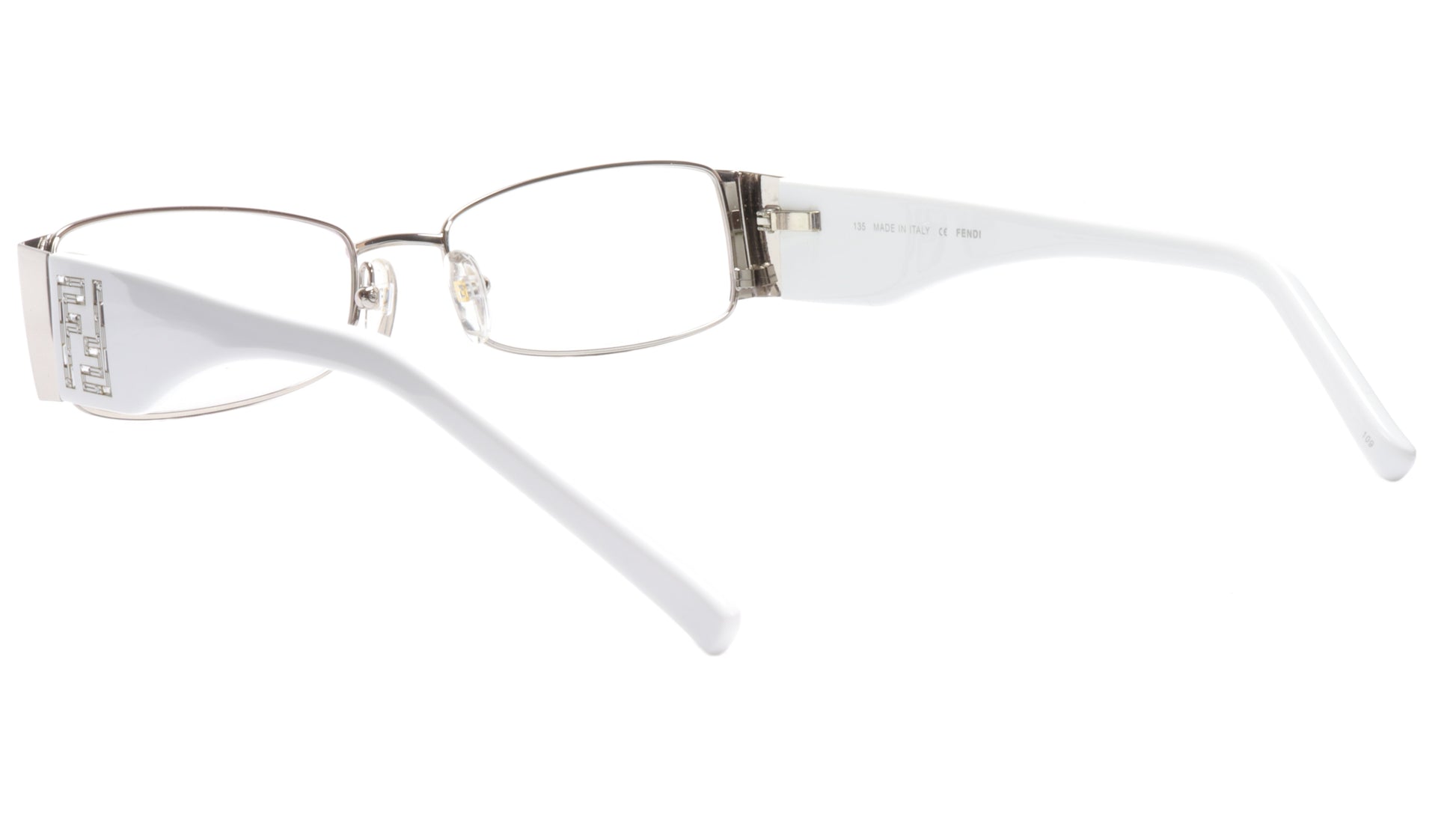 FENDI Eyeglasses Frame F923R (028) Metal Chrome White Italy Made 52-16-135, 28 - Frame Bay