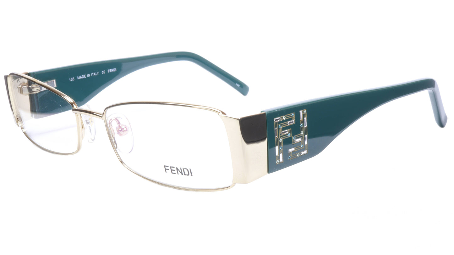 FENDI Eyeglasses Frame F932R (758) Acetate Gold Blue Italy Made 52-16-135, 28 - Frame Bay