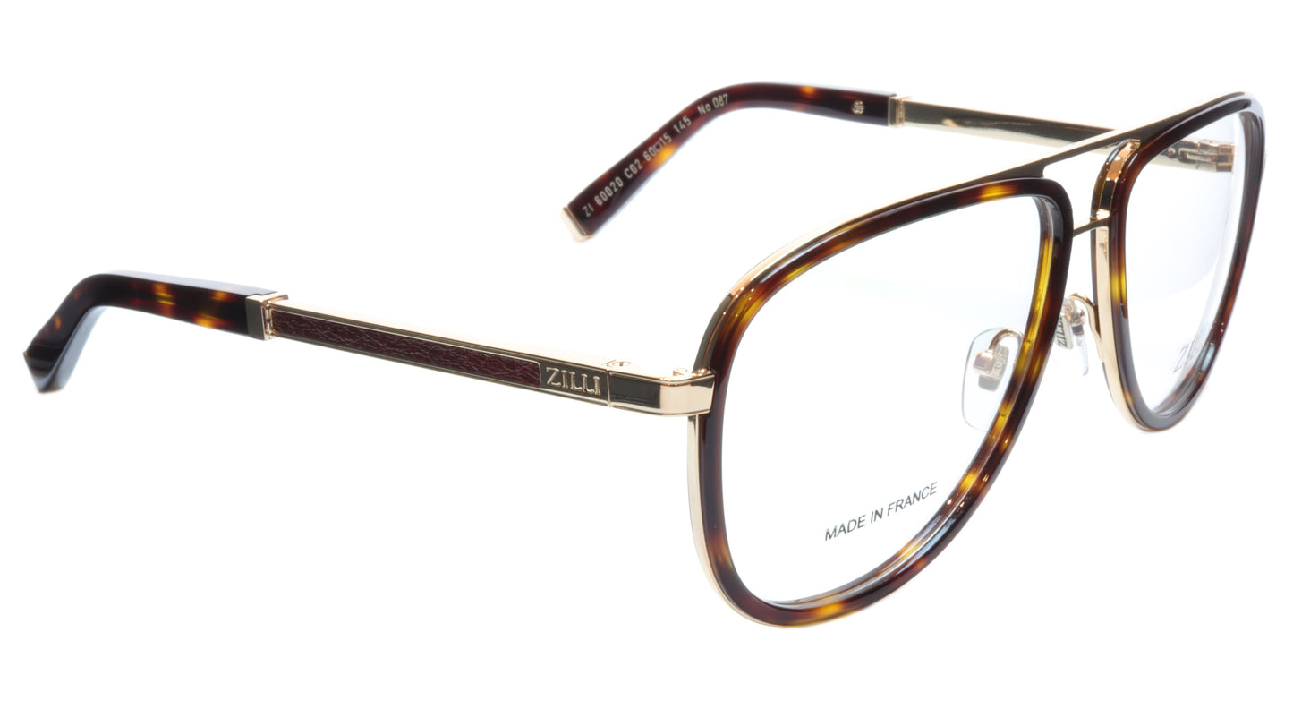ZILLI Eyeglasses Frame Titanium Acetate Gold Scale France Made ZI60020 C02 - Frame Bay