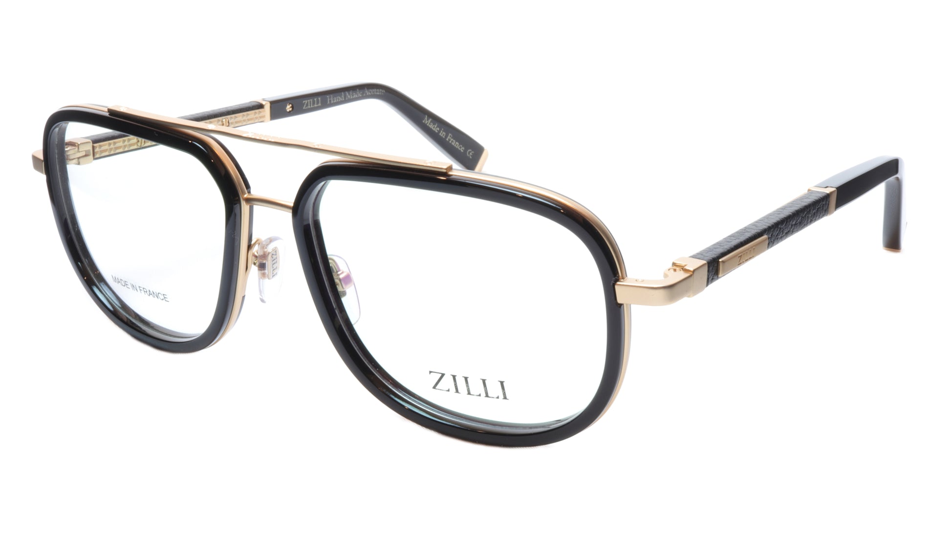 ZILLI Eyeglasses Frame Titanium Acetate Black Gold France Made ZI60021 C01 - Frame Bay