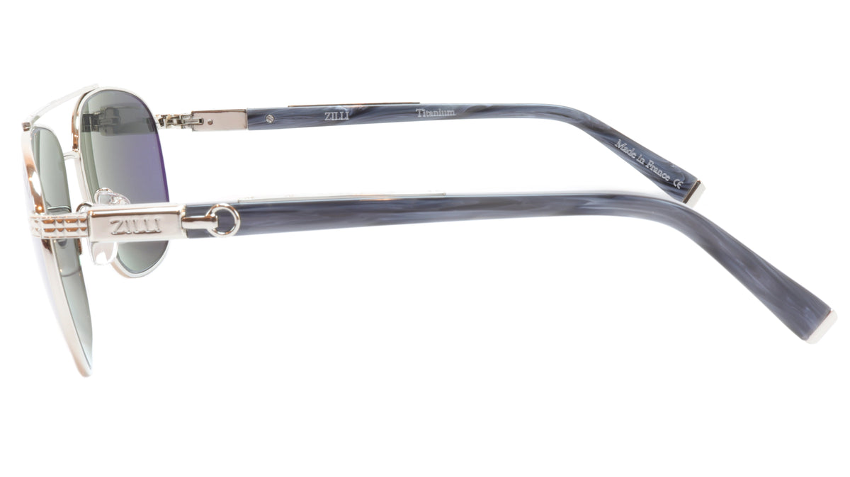ZILLI Sunglasses Titanium Acetate Bright Silver Polarized France ZI 65 ...