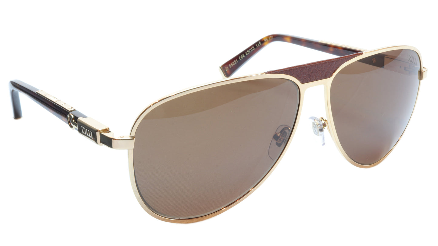 ZILLI Sunglasses Titanium Acetate Leather Polarized France ZI 65021 C06 - Frame Bay