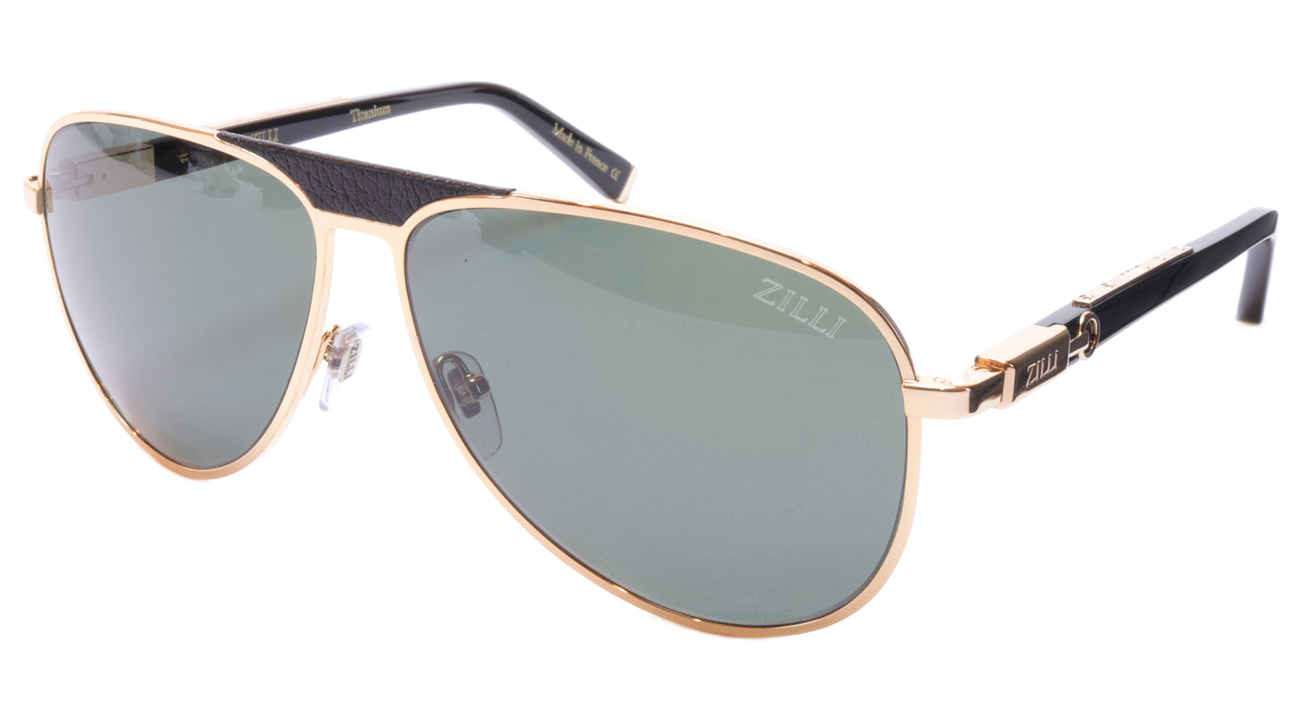 ZILLI Sunglasses Titanium Acetate Leather Polarized France ZI 65021 C01 - Frame Bay