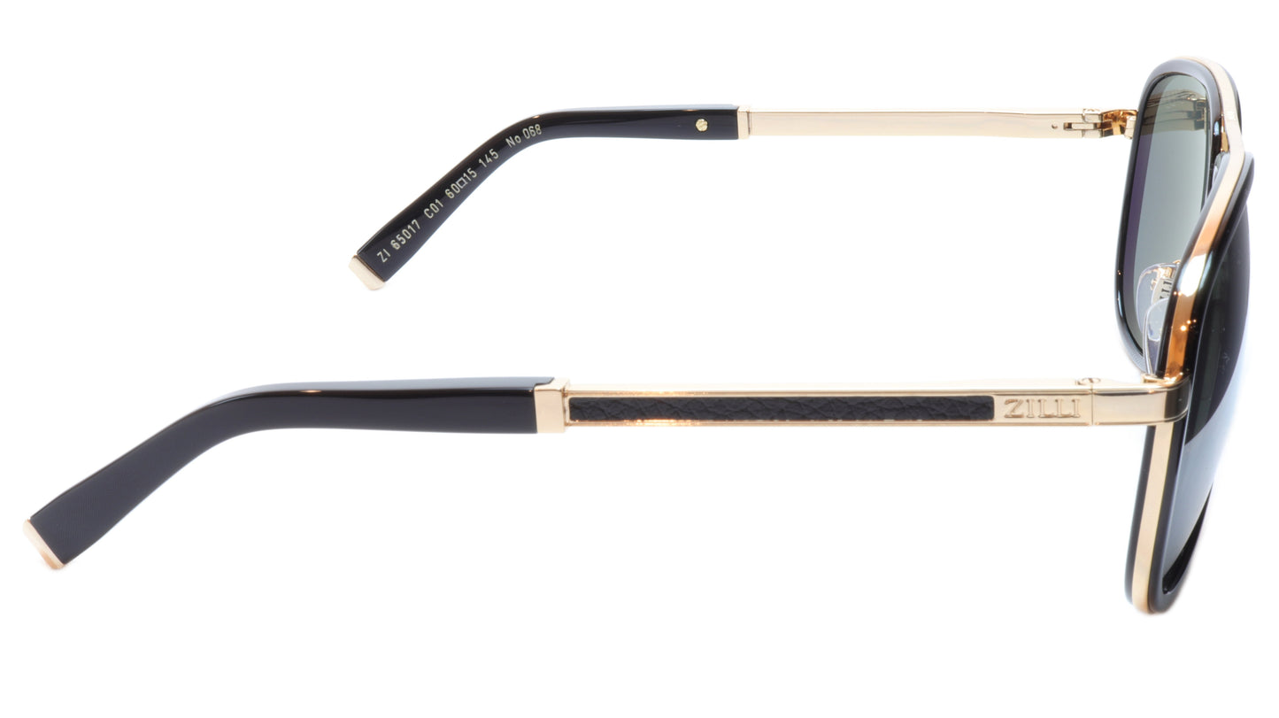 ZILLI Sunglasses Titanium Acetate Leather Polarized France ZI 65017 C01 - Frame Bay