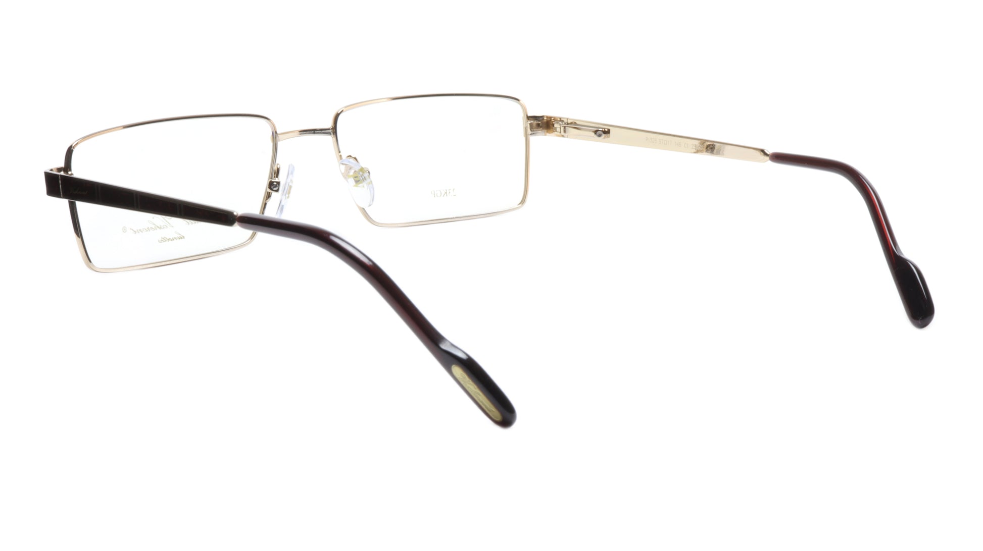 Paul Vosheront Eyeglasses Frame PV323 C1 Gold Plated Wood Italy 57-17-145 32 - Frame Bay