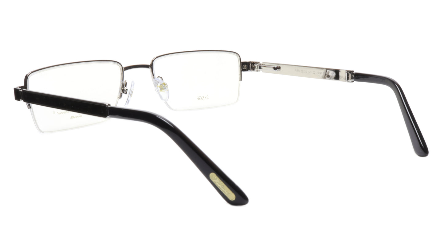 Paul Vosheront Eyeglasses Frame PV339 C2 Gold Plated Wood Italy 56-19-145 31 - Frame Bay