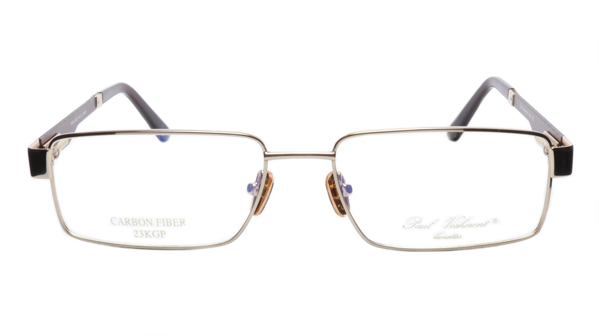 Paul Vosheront Eyeglasses Frame PV314 C1 Gold Plated Carbon Italy 57-17-145 31 - Frame Bay